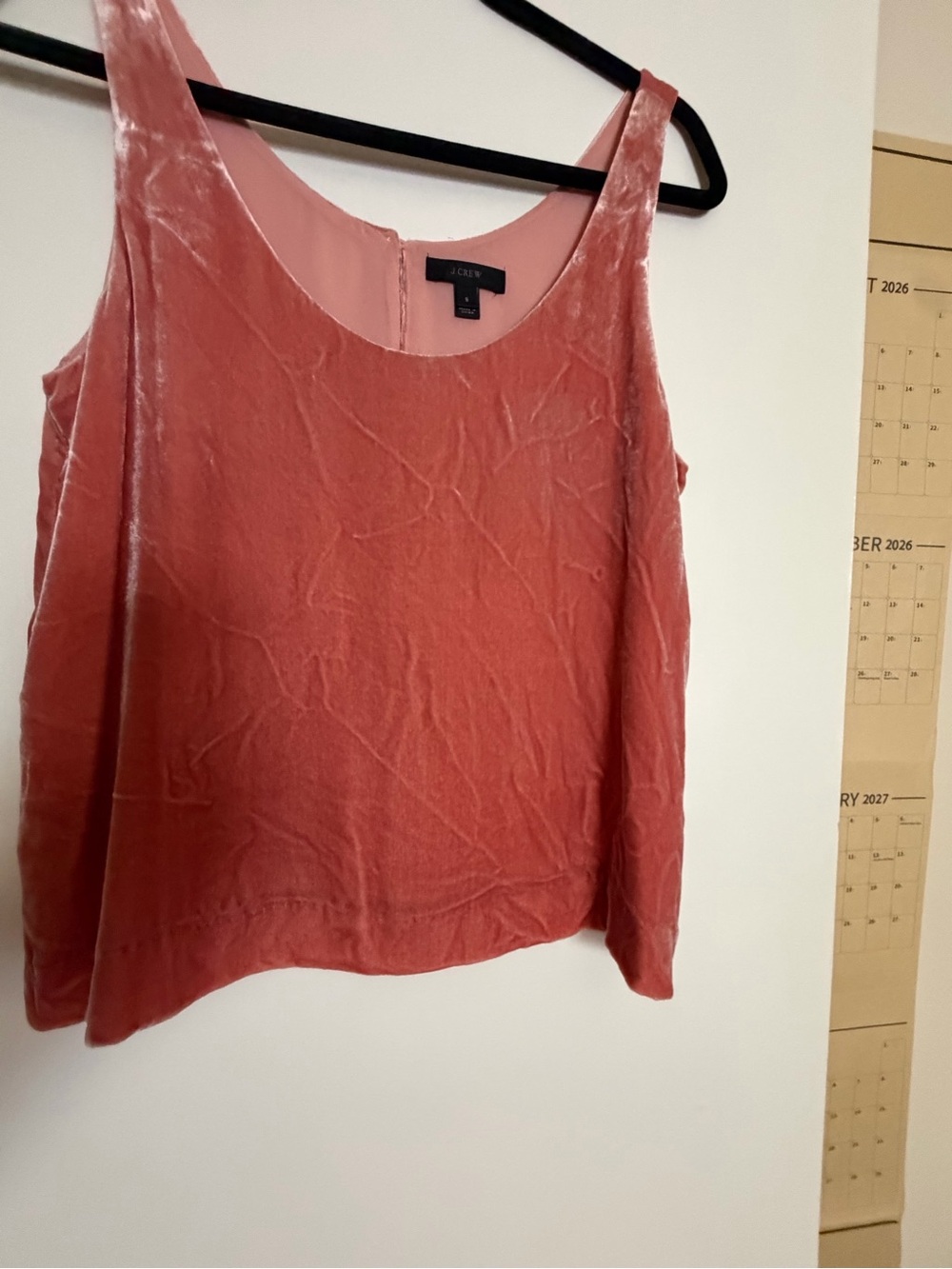 J. Crew Rose Velvet Scoop Neck Tank